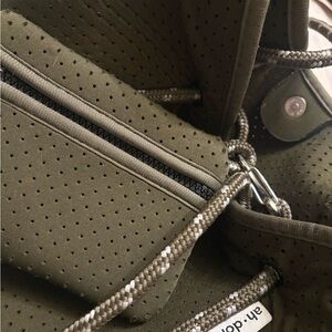 Chic Olive Green Perforated Shoulder Bag